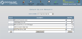 Thumbnail of Manager's Create Quote Request Screen